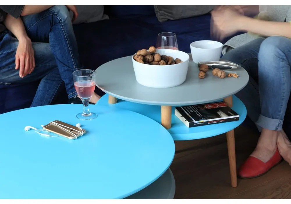 Măsuță de cafea Ragaba UFO Ø 57 cm, gri deschis