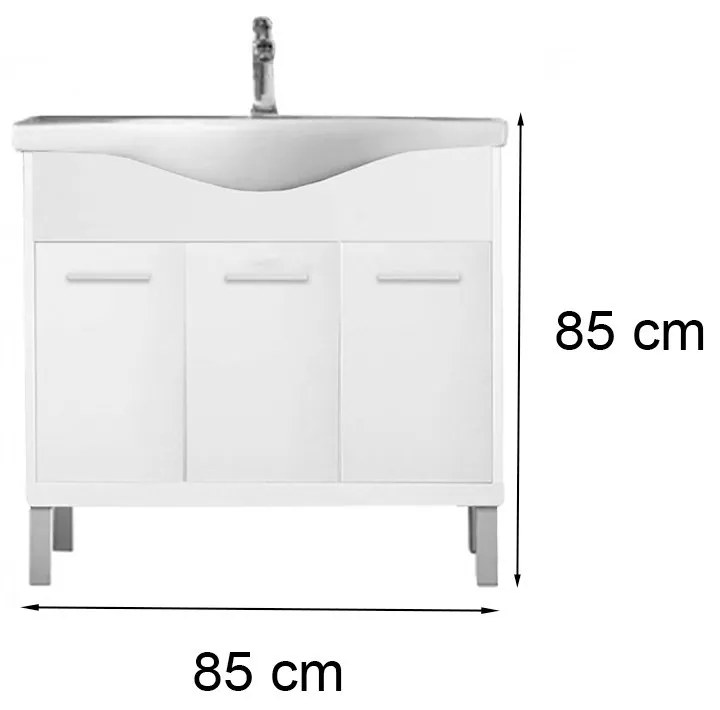 Mobilier complet de baie Nerva Prime 85 alb