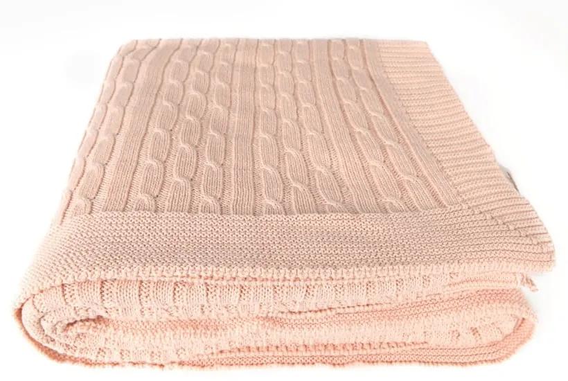 Pătură din bumbac Homemania Decor Colma, 130 x 170 cm, roz