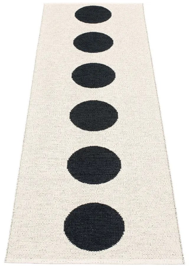 Covor tip traversă pentru interior și exterior alb-negru 70x225 cm Vera Black – Pappelina