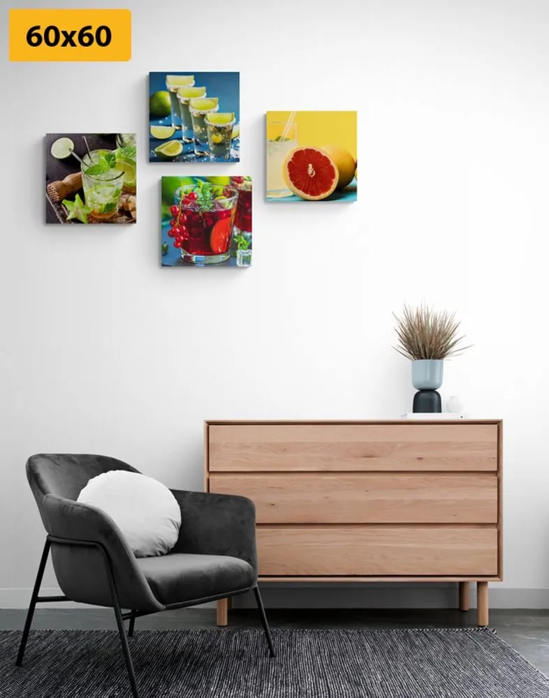 Set tablouri băuturi în culori viu colorate