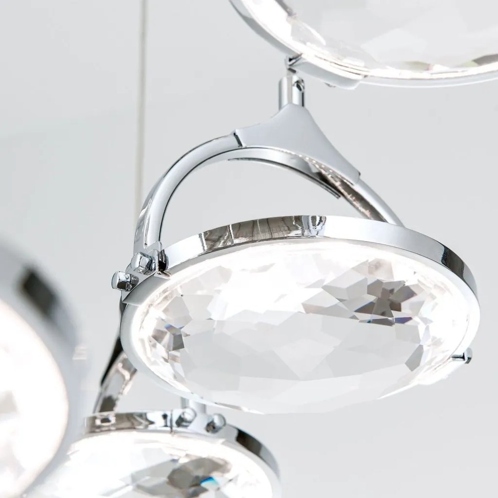 Lustra LED suspendata cu cristal K9 design lux MOON 12L