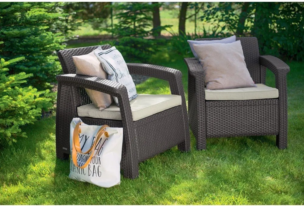 Fotoliu de grădină maro Corfu – Keter