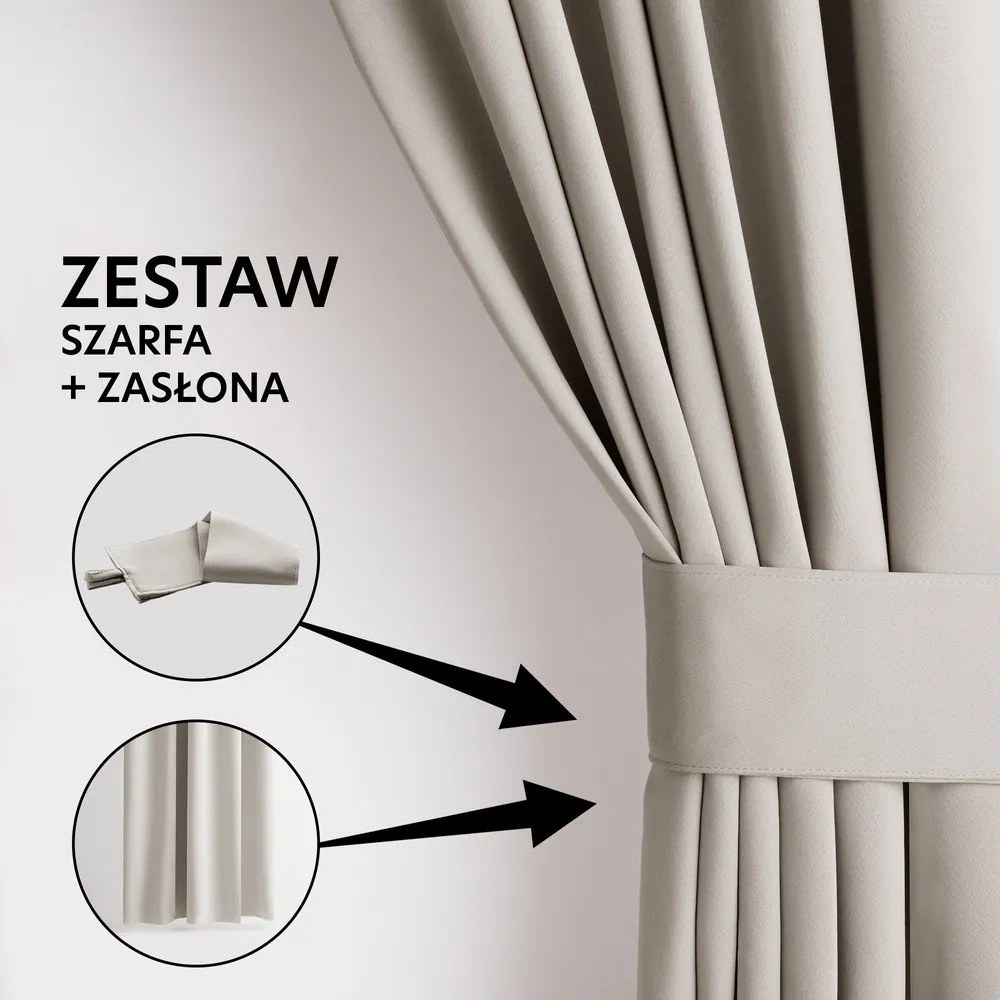 Draperie bej blackout/termoizolantă 140x245 cm Pleat – Restilo