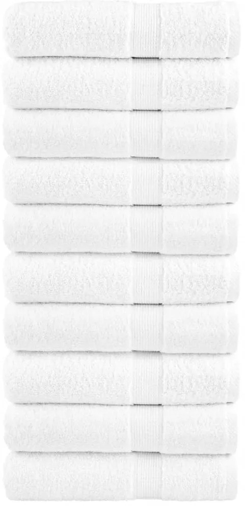 vidaXL Prosoape baie premium SOLUND 10 buc alb 100x150cm 600gsm