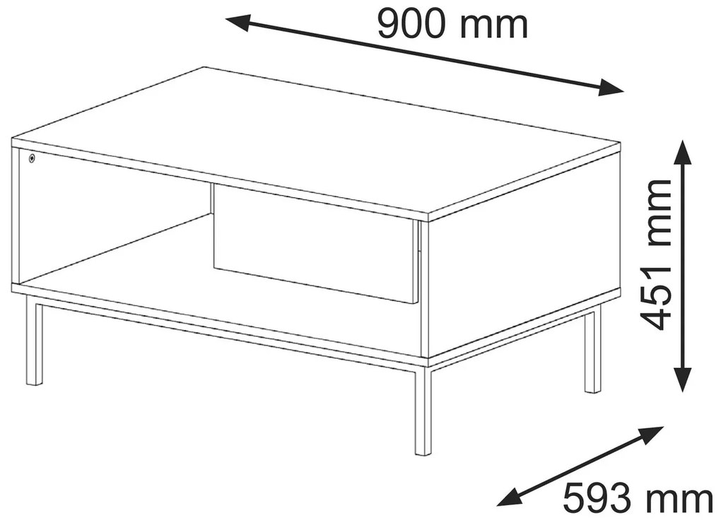Măsuță cafea Rowanna (Negru + Auriu). 1124996