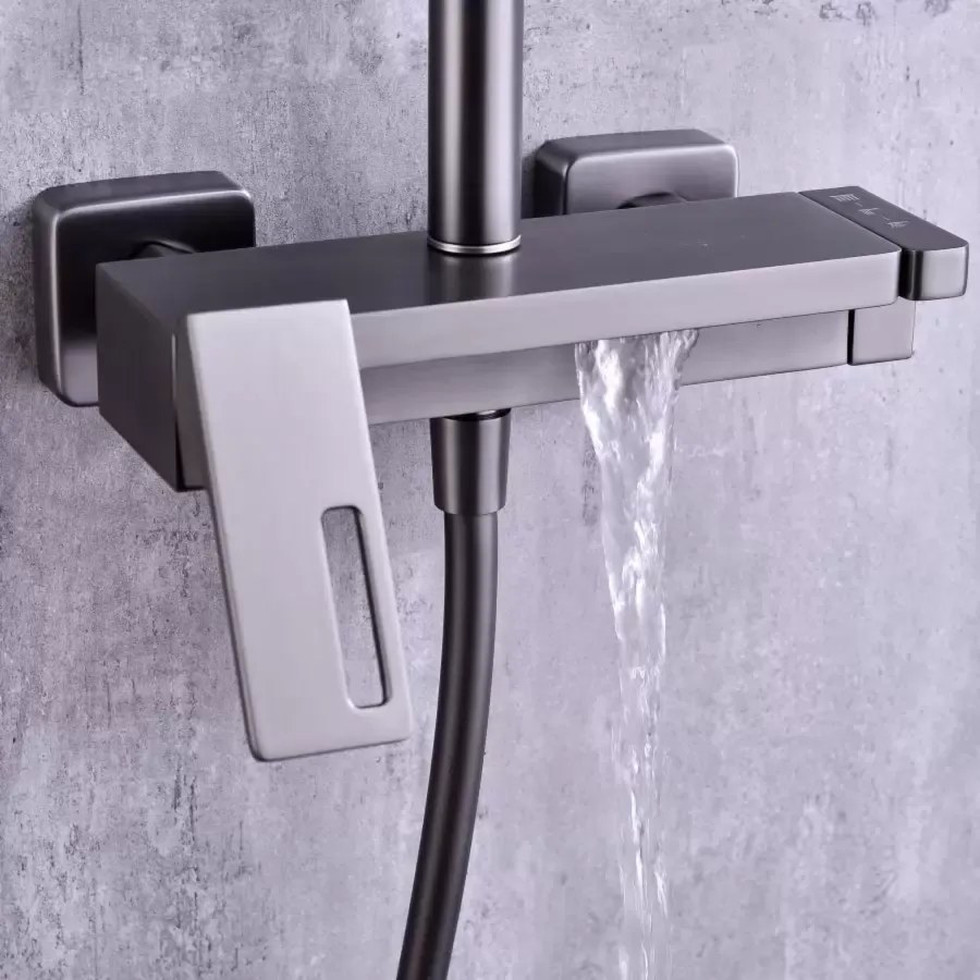 Coloană de Duș din Alamă Sanitară Satinată Model 9810N – Design Durabil și Modern pentru Baia Ta