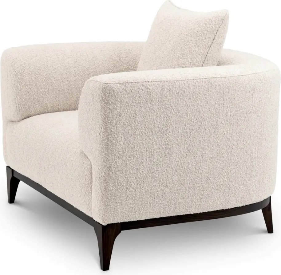 Fotoliu confortabil design LUX Brannan, Boucle chalk white