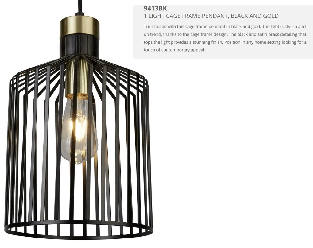 Lustra / Pendul design modern Bird Cage 9413BK SRT
