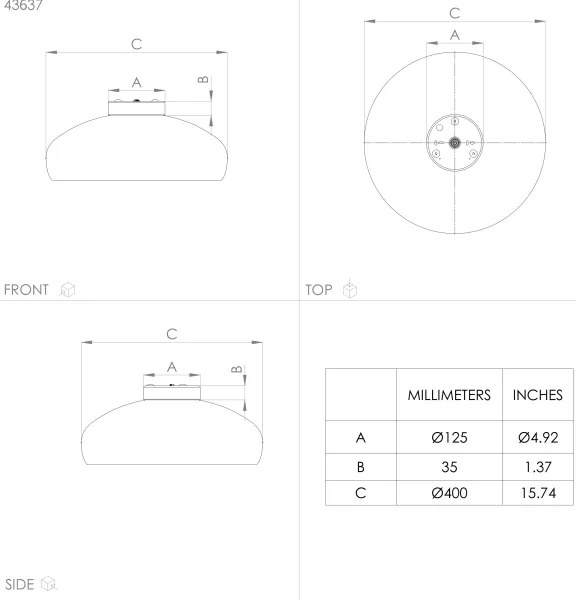 Plafonieră MOGANO 1xE27/60W/230V Eglo 43637