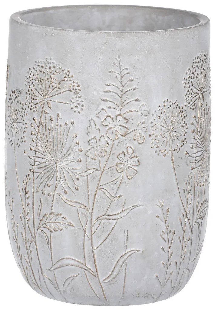 Husă din beton pentru ghiveci cu flori de câmp,gri, 19 x 25 cm