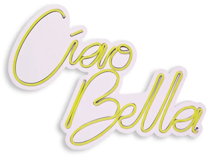 Decoratiune luminoasa LED de perete Ciao Bella Galben 32x45x2 cm