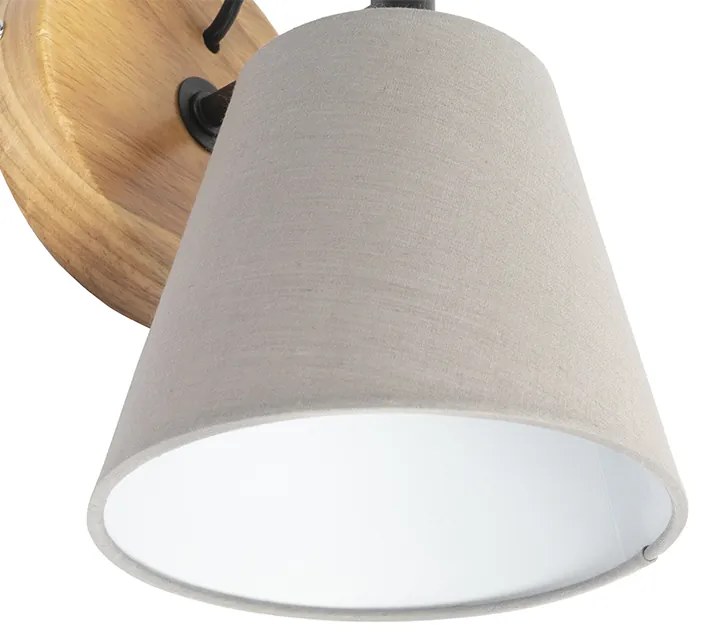 Lampă de perete rustică din lemn cu gri - Cupy