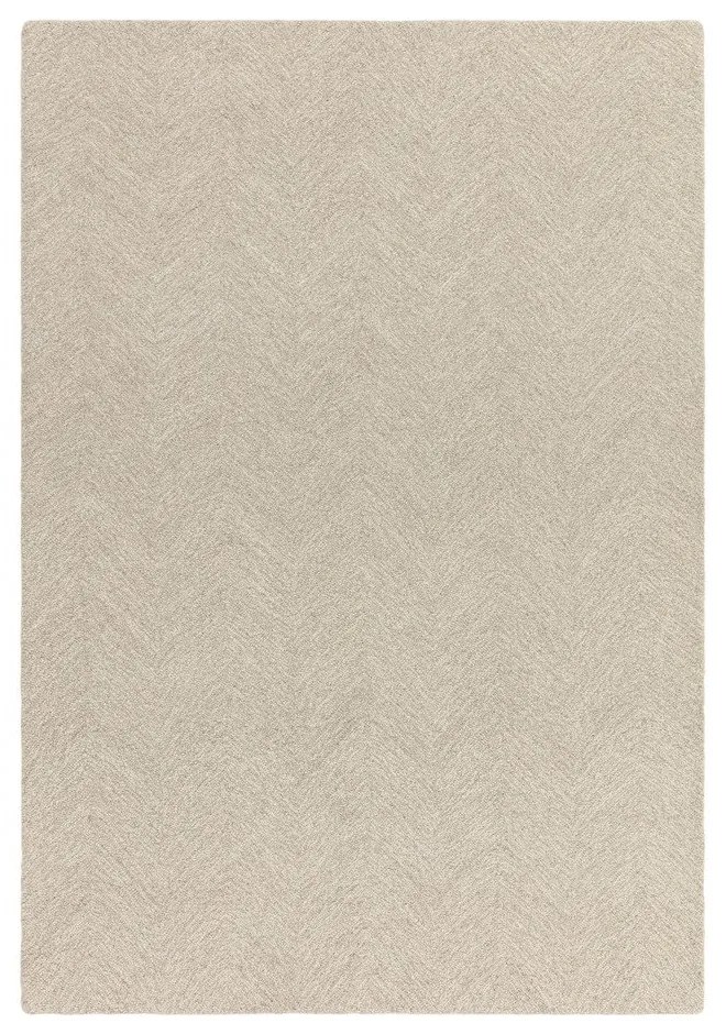 Covor crem țesut manual din amestesc de lână 200x290 cm Theodore Chevron – Asiatic Carpets