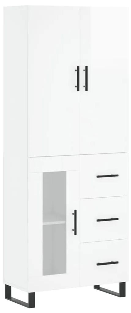 3195981 vidaXL Dulap înalt, alb extralucios, 69,5x34x180 cm, lemn compozit