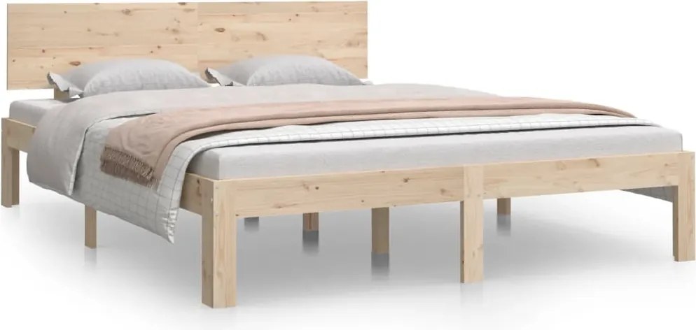 vidaXL Cadru de pat, 140x190 cm, lemn masiv de pin
