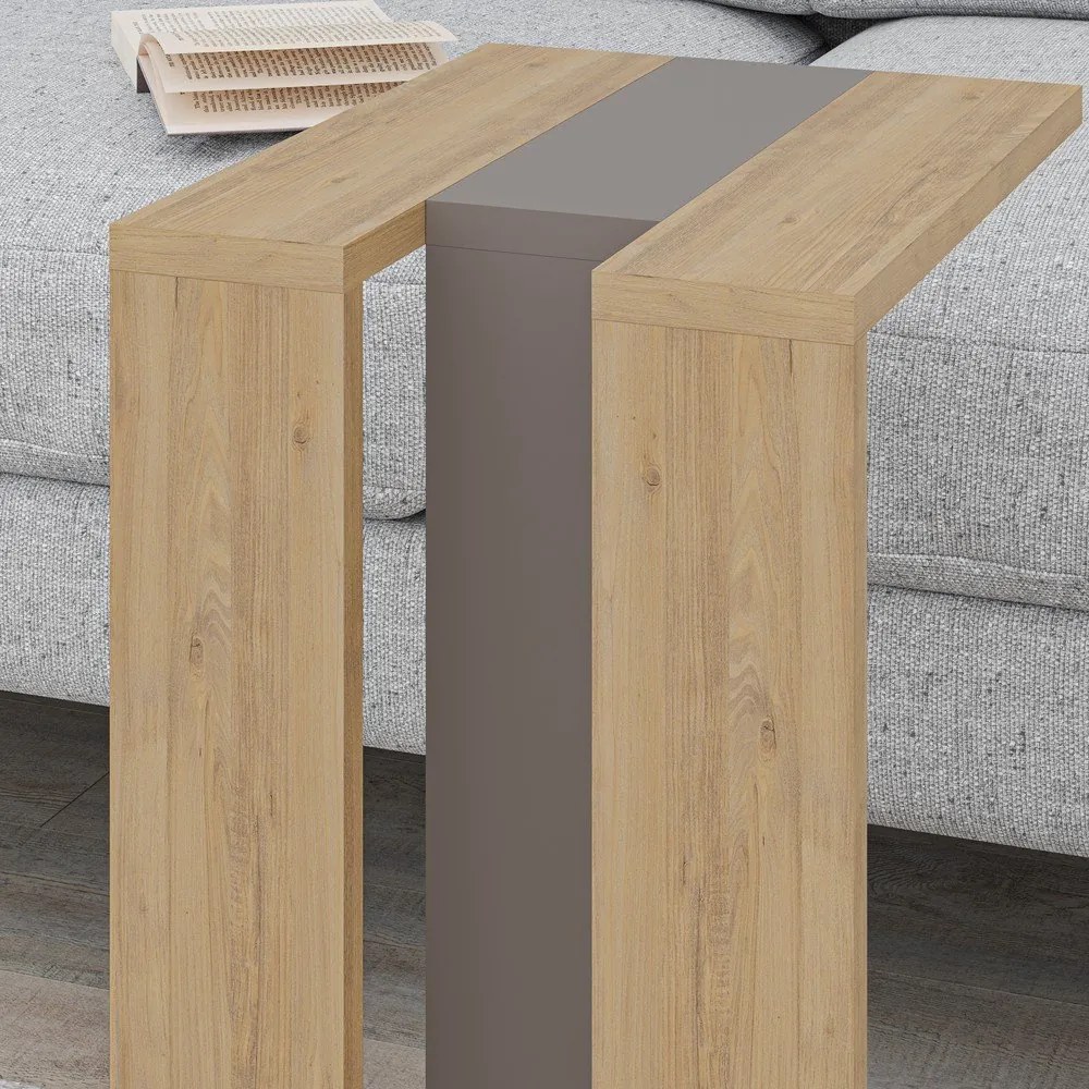 Măsuță auxiliară cu aspect de lemn de stejar 40x30 cm Macha – Marckeric