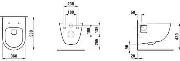 LAUFEN H8209640000001 - Vas WC suspendat PRO, din ceramică, alb