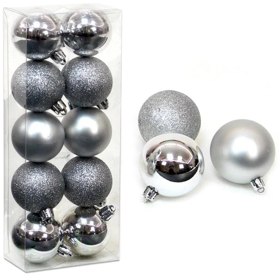 Set 10 globuri argintii de Crăciun Navidad Unimasa, ø 5 cm