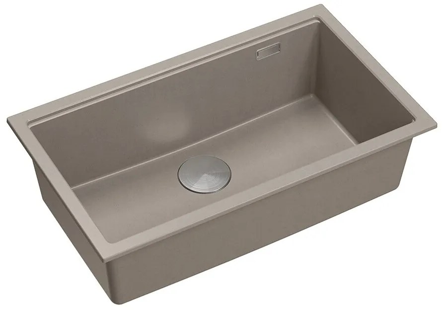 Chiuveta compozit incastrata Quadron Logan 110 bej - inox 76x44 cm