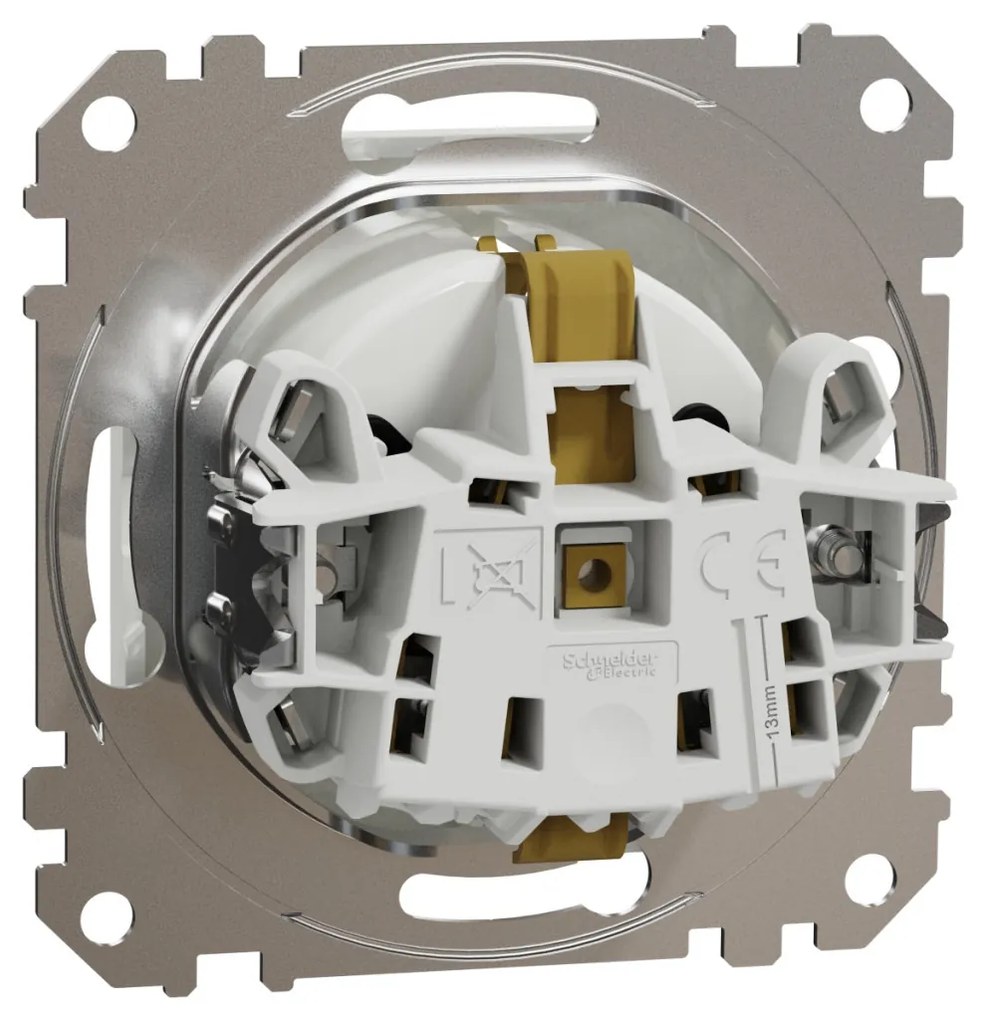 Priza simpla cu impamantare, 16A, IP20, Alb Schneider Sedna Design