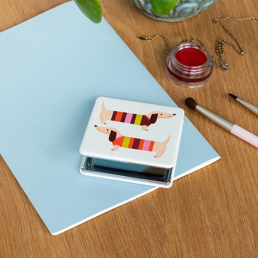 Oglindă cosmetică de mărire 7x7 cm Sausage Dog – Rex London