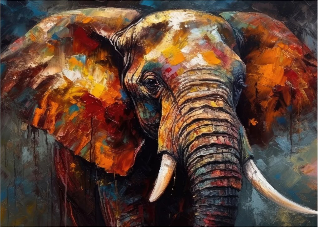 Tablou - Pictura unui elefant (70x50 cm)