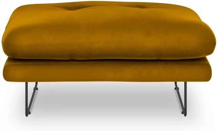 Puf cu tapițerie de catifea Windsor & Co Sofas Gravity, galben