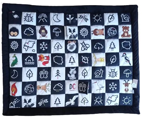 Covor de joaca termoizolant pentru bebe, activitati senzorial ,   Contrast 120x140cm by Kids Cudaki