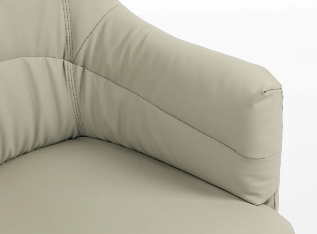 HR840N Scaun Culoarea Inului Piele Ecologica Premium Soft cu Bază Aurie