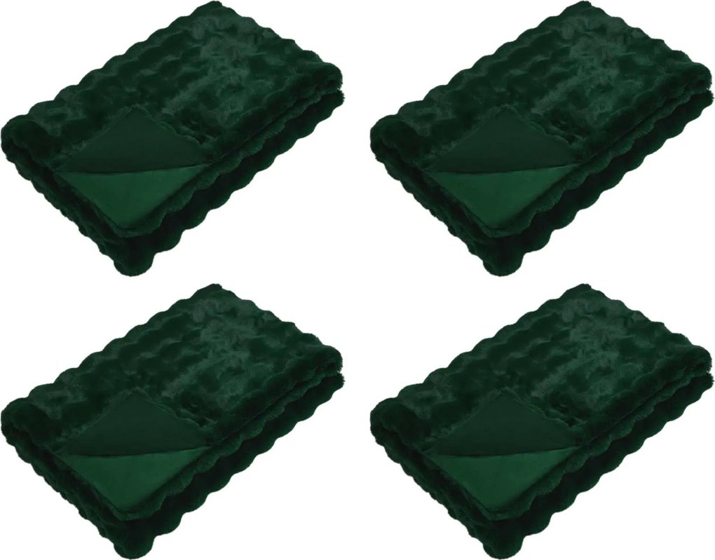 vidaXL Pătură din de iepure artificial antiderapantă Olite 4 pcs