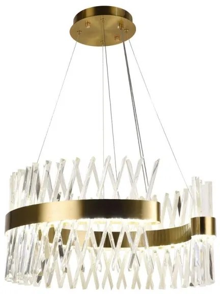 Lustră LED dimabilă pe cablu LED/130W/230V 3000-6500K auriu + telecomandă