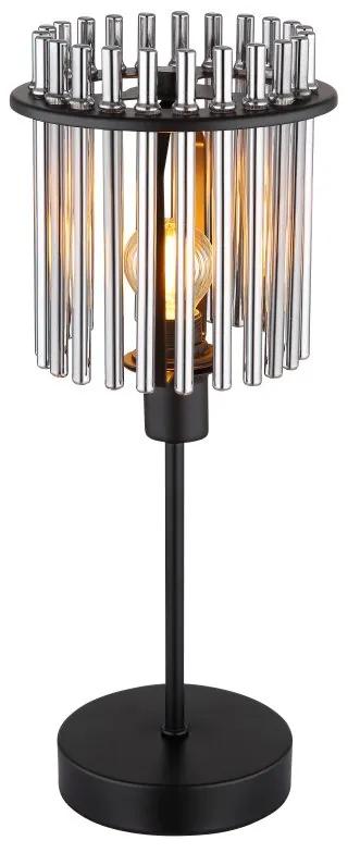 Veioza, lampa de masa design modern GORLEY negru, fumuriu
