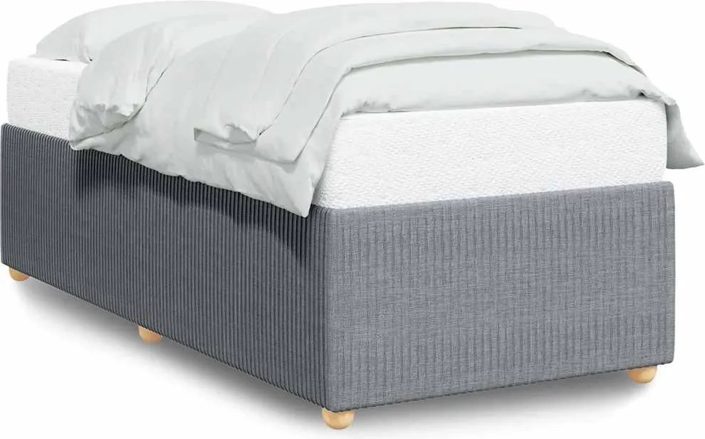 vidaXL Cadru de pat fără saltea, gri deschis, 90x200 cm, textil