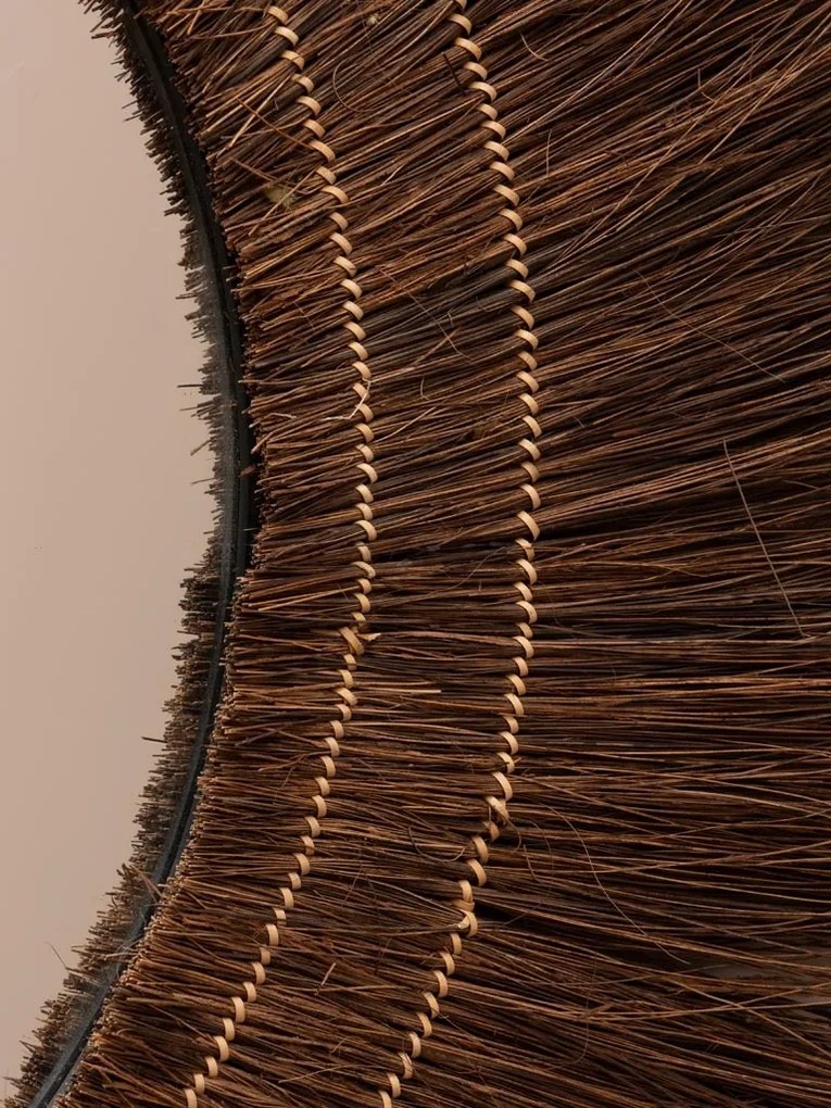 Oglindă de perete din fibre de palmier, Ø100 cm, "Eclat Naturel"
