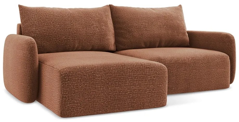 Colțar cărămiziu extensibil/cu spațiu de depozitare (cu colț pe partea stângă) Kalena – Makamii