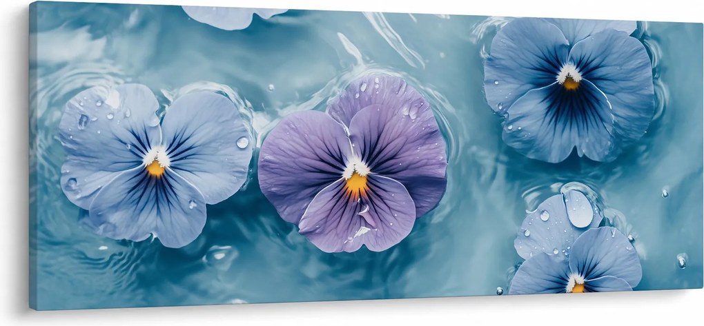 Tablou - Violete în apă (120x50 cm)