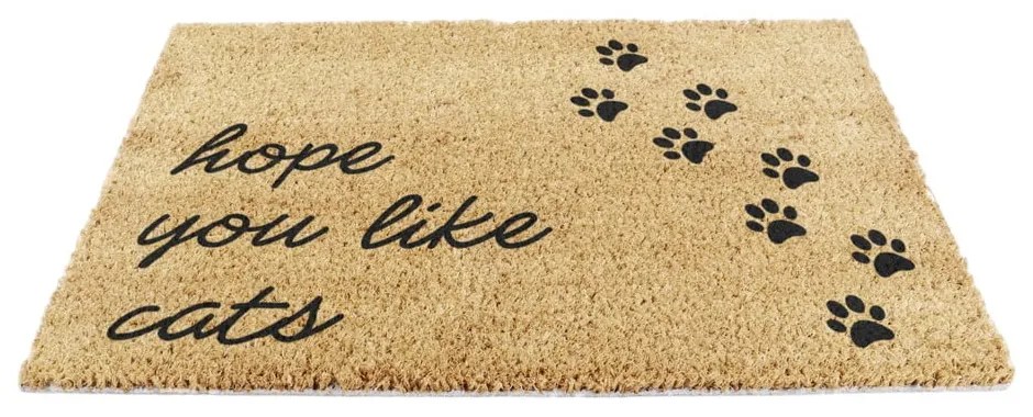 Covoraș de intrare din fibre de nucă de cocos 40x60 cm Hope You Like Cats – Artsy Doormats