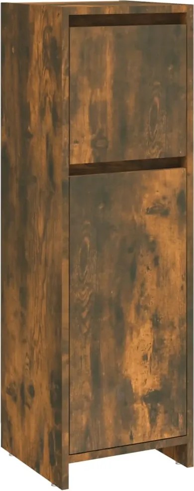 vidaXL Dulap de baie, stejar fumuriu, 30x30x95 cm, lemn prelucrat