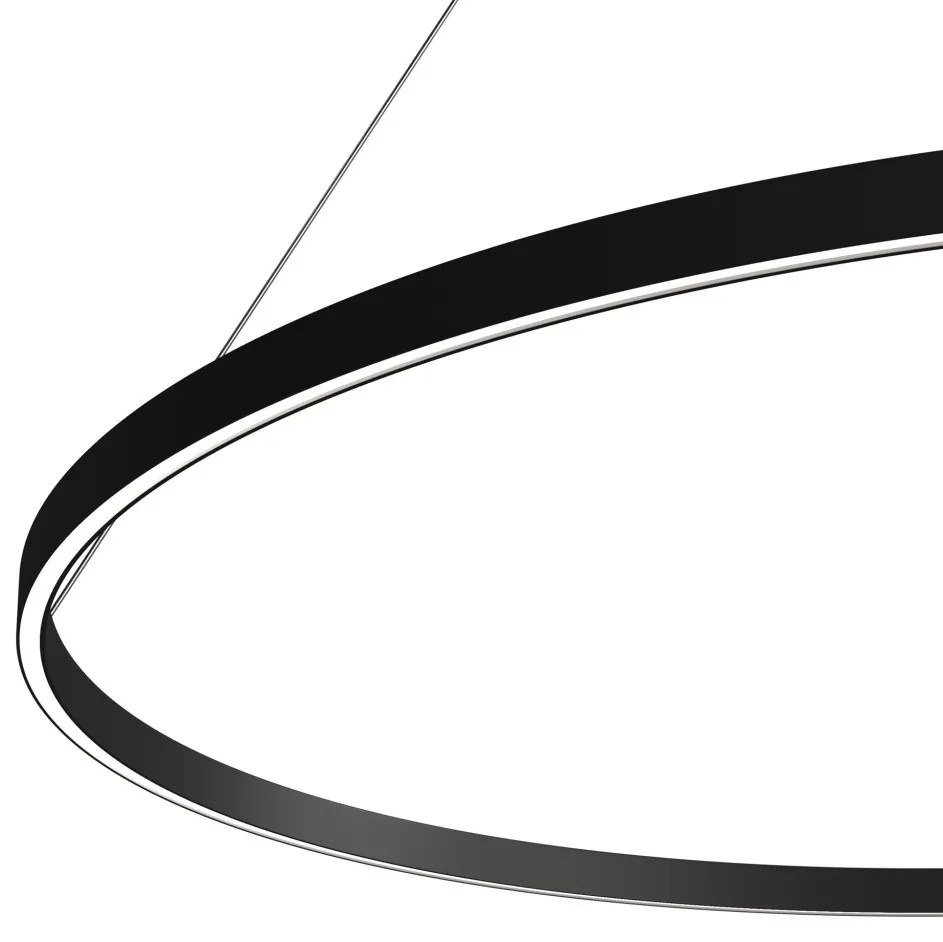 Lustra LED suspendata design modern Rim negru 120cm