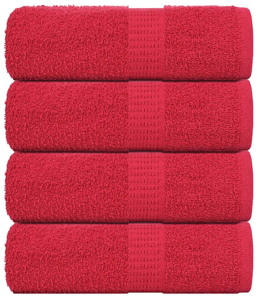 vidaXL Prosoape de baie 4 buc. FROGN Roșu 30x30 cm 100% bumbac