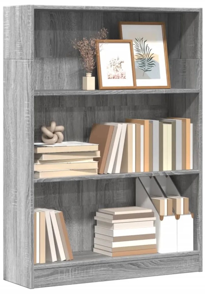 vidaXL Bibliotecă, gri sonoma, 80x24x109 cm, lemn prelucrat