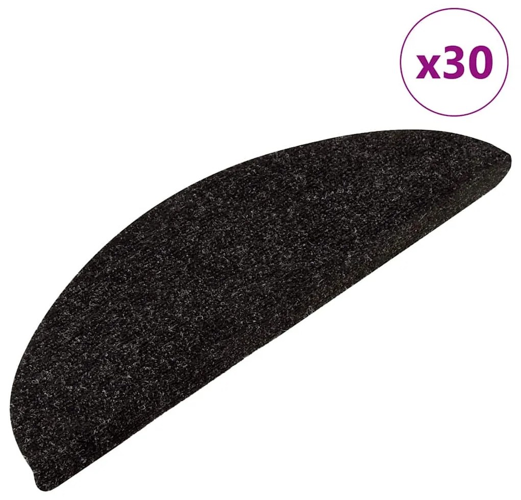 vidaXL Covorașe scară autoadezive 30 buc Antracit 56x17x3 cm