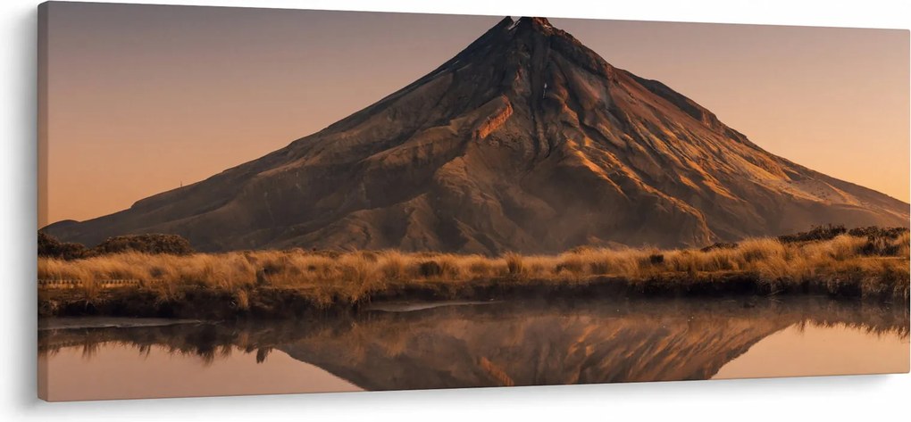 Tablou oglindirea muntelui Taranaki, Noua Zeelanda (120x50 cm)