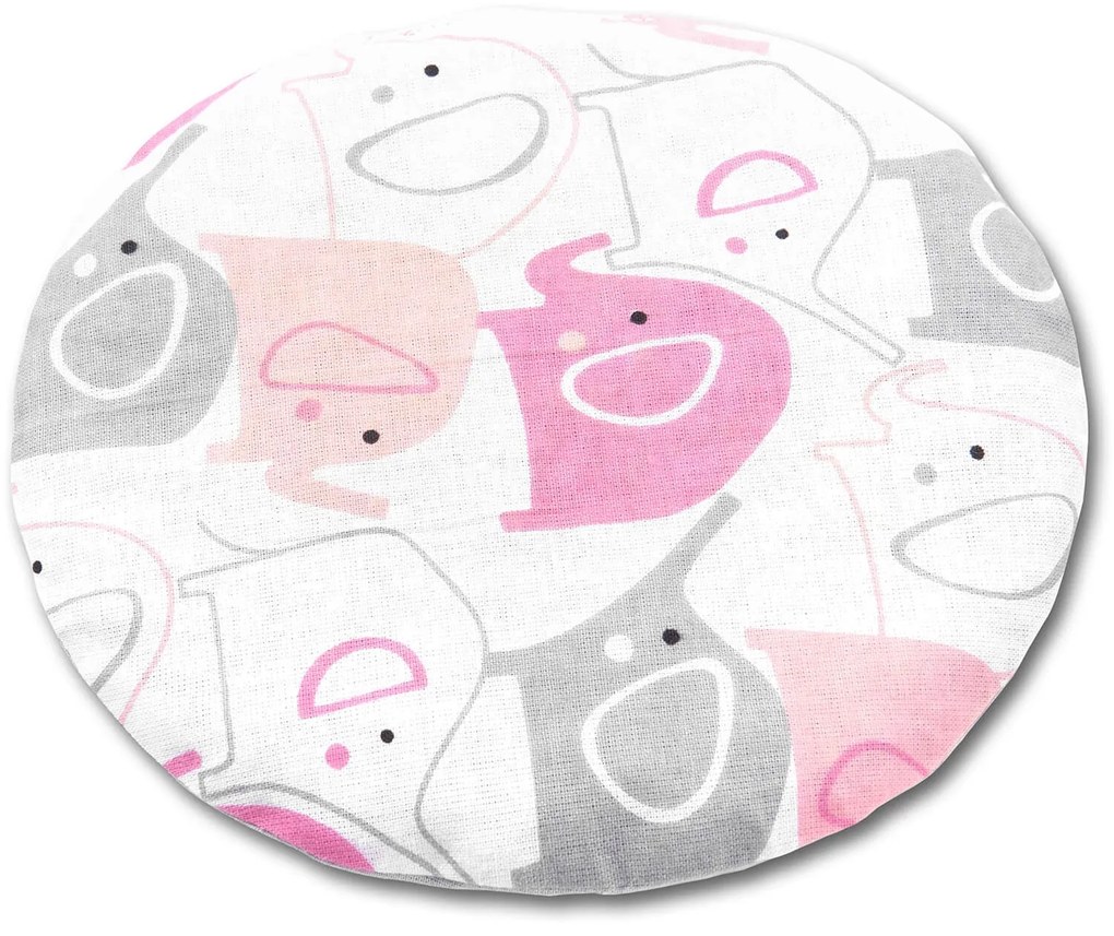 Pernuta anticolici cu samburi de cirese Kidizi Pink Elephants, roz, 19 cm