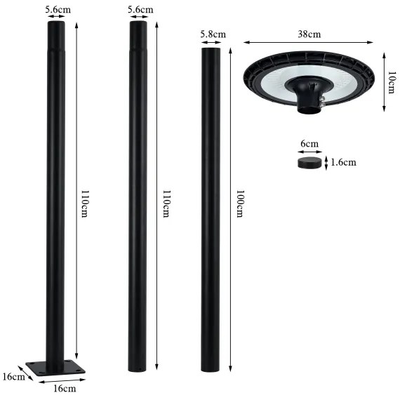 Brilagi - Lampă stradală LED pentru exterior URBANSPARK, 120W, 230V, negru, IP65