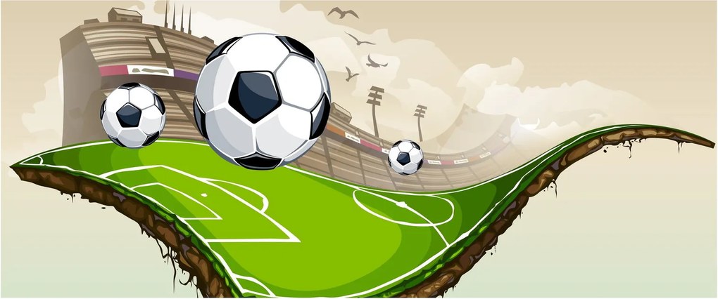 Tablou - Teren de fotbal (120x50 cm)