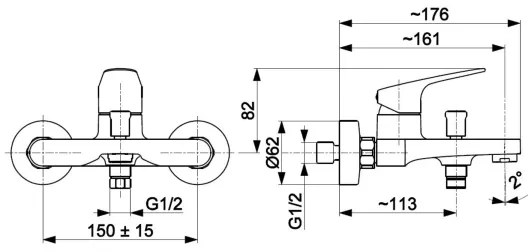 KFA Armatura 5554-010-81 - Baterie de cadă OTAVA negru mat