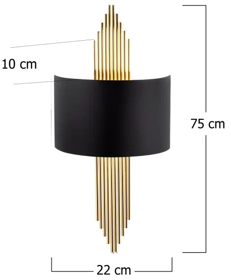 Aplică 1xE27/40W/230V aurie/neagră