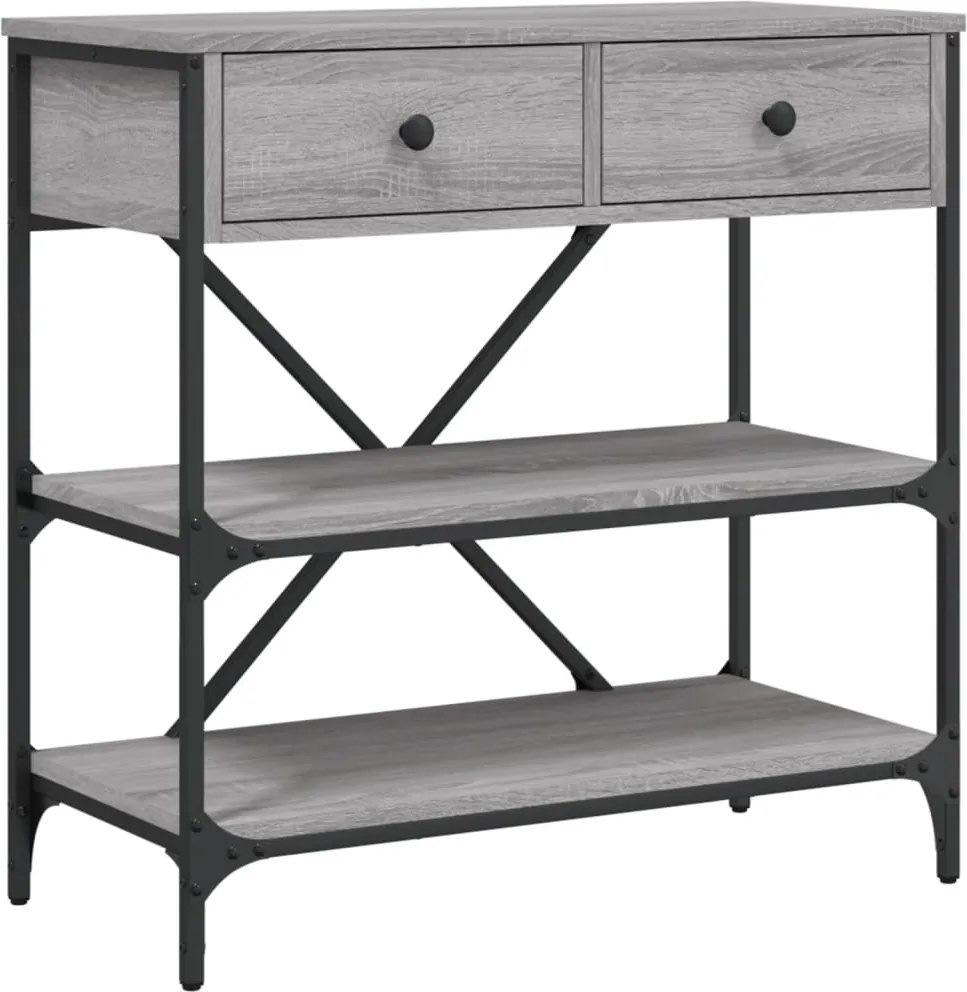 vidaXL Masă consolă, gri sonoma, 75x34,5x75 cm, lemn prelucrat